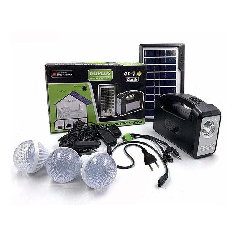 GENERICO - Kit Solar de Emergencia 220V con Lámparas LED y Cargador