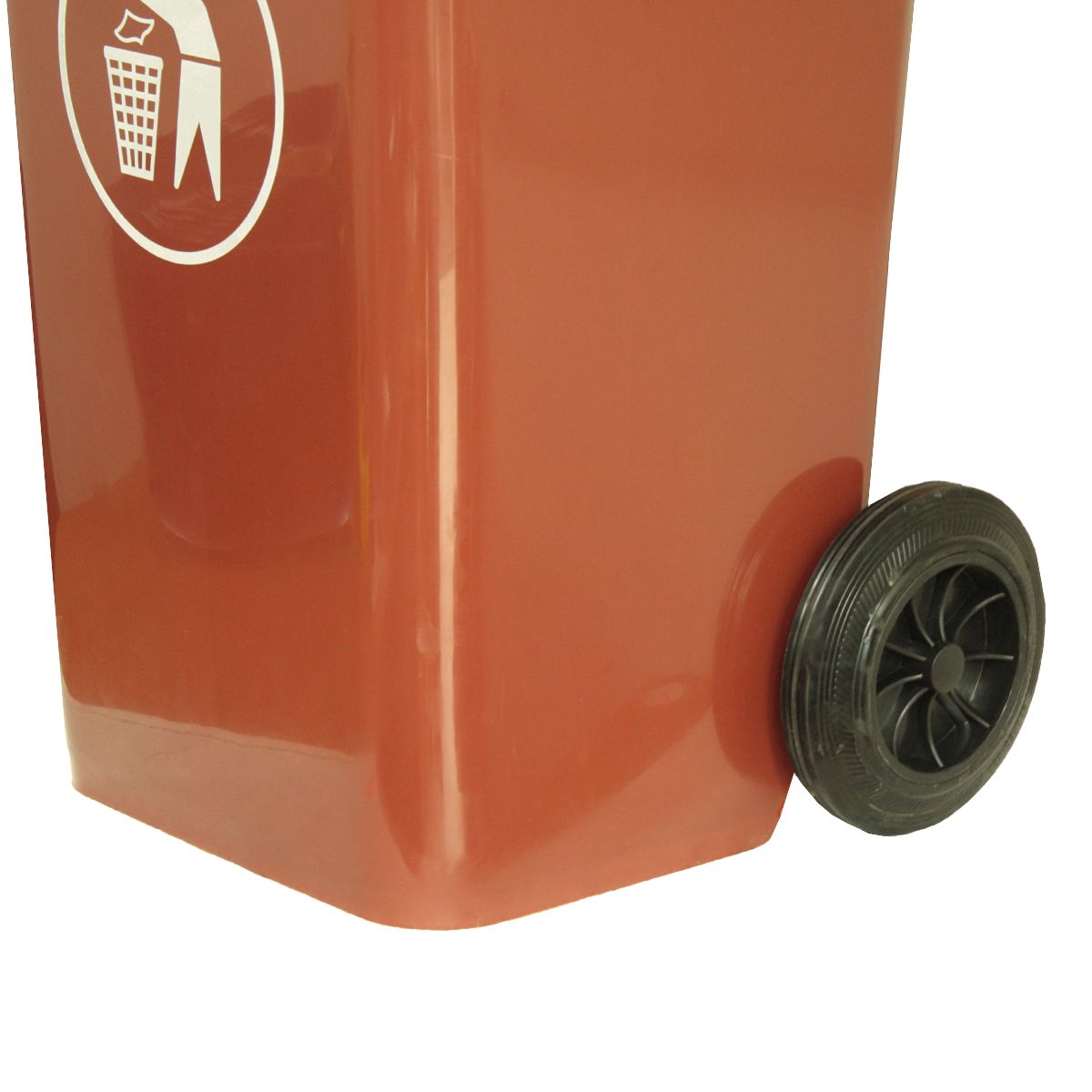 QRUBBER - Basurero Contenedor Basura 120 lts. café QRubber