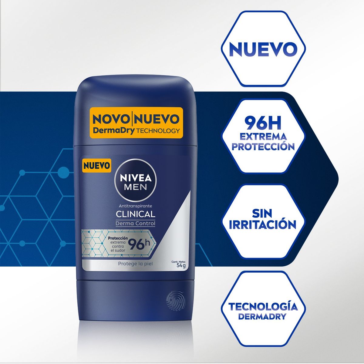 NIVEA - NIVEA Clinical Antitranspirante en barra masculino 50ml
