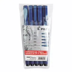 PILOT - Set 5 Tiralineas Permanentes Negro