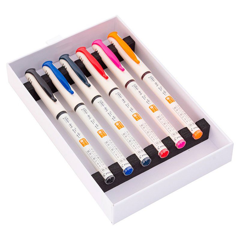 PILOT - Set 6 Pinceles Brush Pen Fude Makase Punta Extrafina Pilot