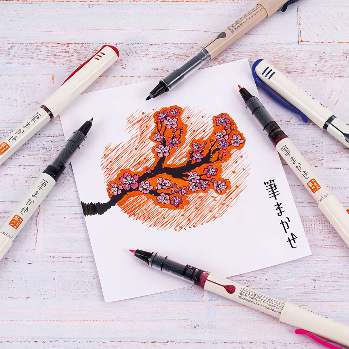 PILOT - Set 6 Pinceles Brush Pen Fude Makase Punta Extrafina Pilot