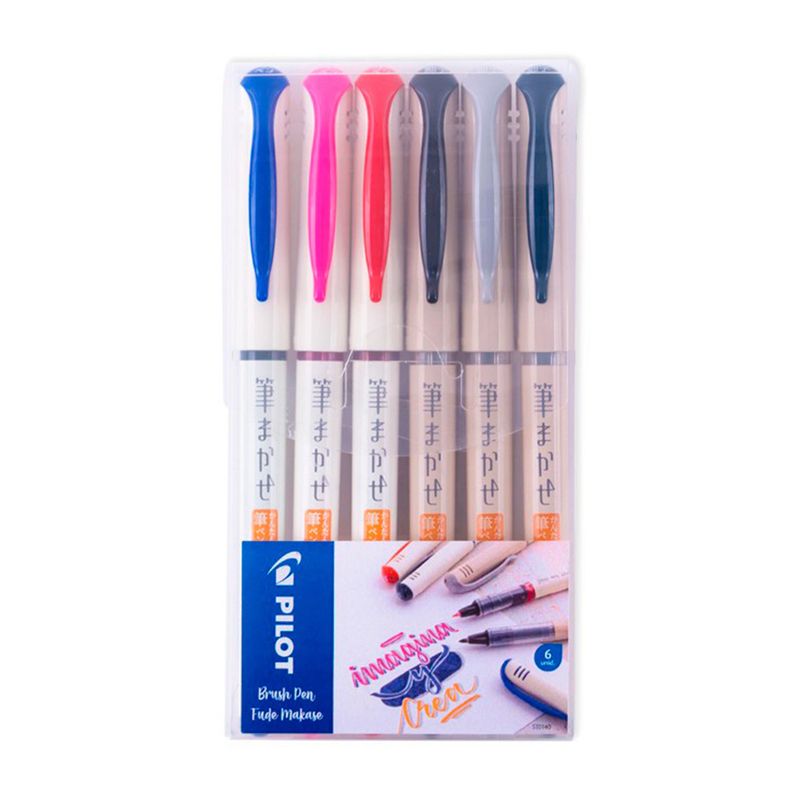 PILOT - Set 6 Pinceles Fude Makase Punta Fina Pilot