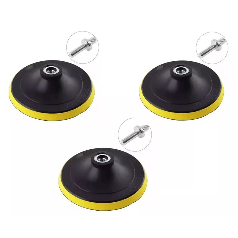 GENERICO - Pack 3 Disco Pulidora Velcro Para Esmeril Angular 115mm