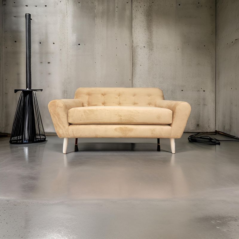 MUEBLES NEW - SOFA DOS CUERPOS BEIGE FELPA