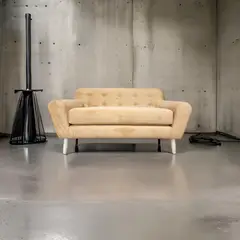 MUEBLES NEW - SOFA DOS CUERPOS BEIGE FELPA