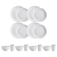 Juego Vajilla de 16 Piezas Plastico - Blanco