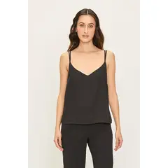 ASH - Blusa Sin Mangas Negro Mujer