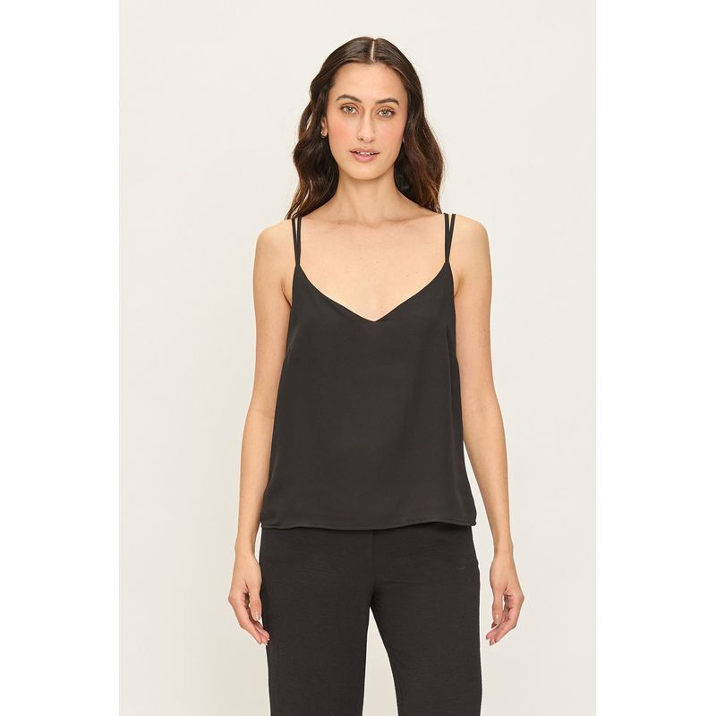 ASH - Blusa Sin Mangas Negro Mujer Ash