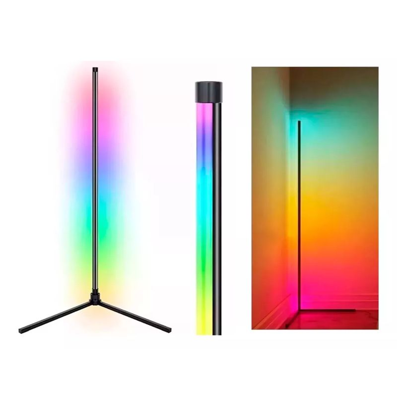 GENERICO - Lampara De Esquina Pie Usb Luces Led Rgb Ambiente 120cm