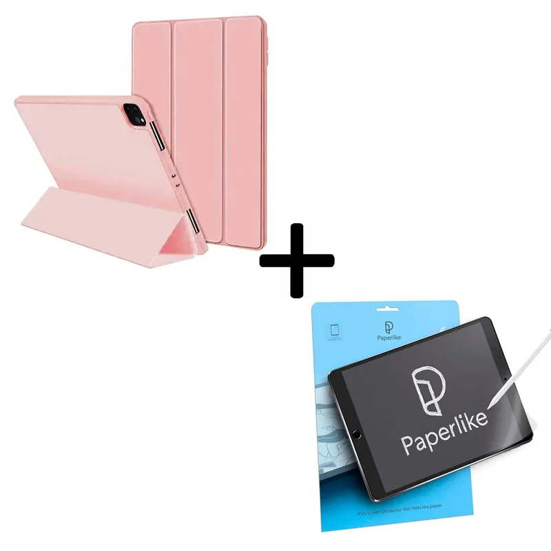 JOIGO - Funda Sin Ranura Con Lamina Sensación Papel Para iPad 12.9 Ro