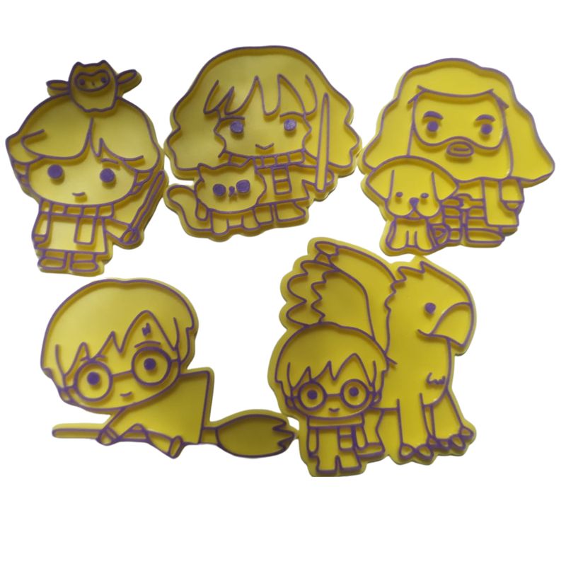GENERICO - Set 5 Cortadores de Galletas de Harry Potter 6cm  #1