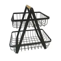 ANGELES DEL HOGAR - Organizador Frutero Metálico 27x17x29cm