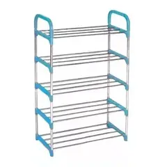 ANGELES DEL HOGAR - Zapatero Estante Organizador 5 Niveles 15 Pares Hogar Azul