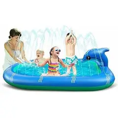 ANGELES DEL HOGAR - Piscina Inflable con Delfin y Lanza Agua