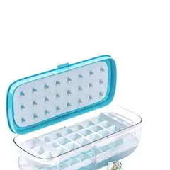 ANGELES DEL HOGAR - Bandeja Hielera Silicona Molde Para Cubos De Hielo 2 En 1 Azul