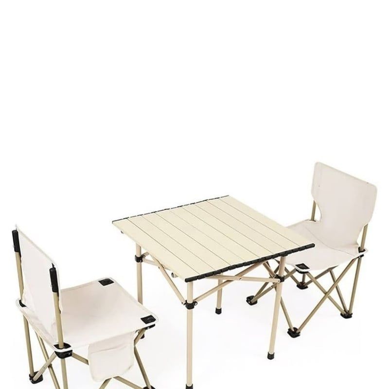 ANGELES DEL HOGAR - Juego de 1 Mesa2 Sillas Camping Plegable