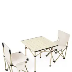 ANGELES DEL HOGAR - Juego de 1 Mesa2 Sillas Camping Plegable