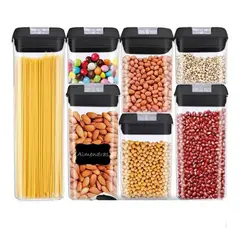 ANGELES DEL HOGAR - Pack 7 Envases Recipientes Hermeticos Especieros Cocina