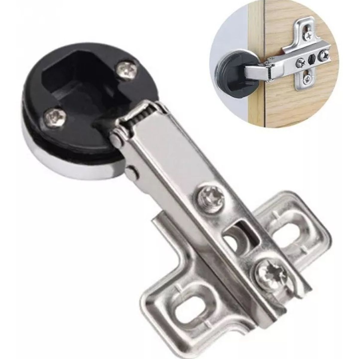 GENERICO - BISAGRA PARA PUERTA ESTANTE GABINETE DE VIDRIO 5 A 6 MM  1 PAR