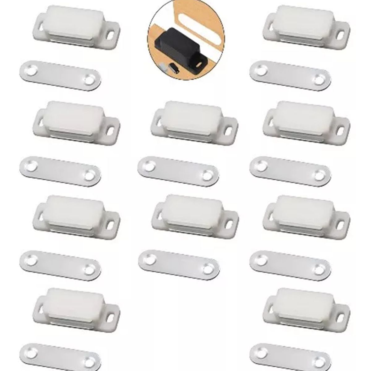 GENERICO - RETEN MAGNETICO PARA CIERRE PUERTA MUEBLE 10UN