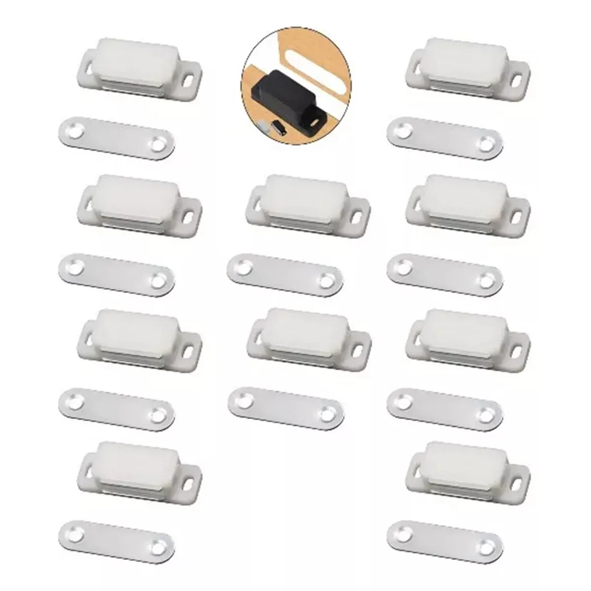 GENERICO - RETEN MAGNETICO PARA CIERRE PUERTA MUEBLE 10UN