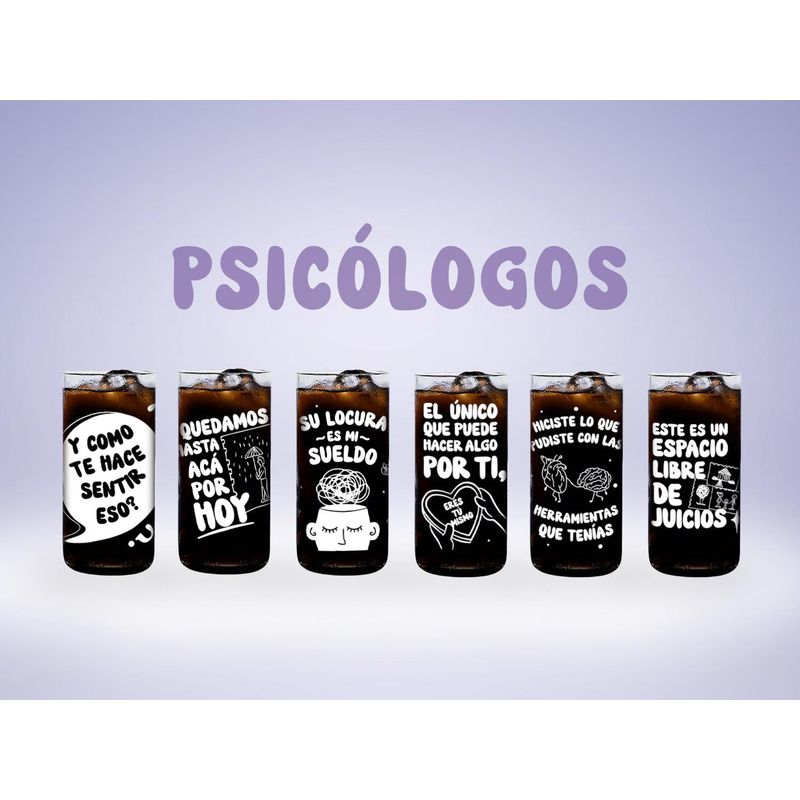 GREEN GLASS - Psicólogos - Juego de 6 Vasos