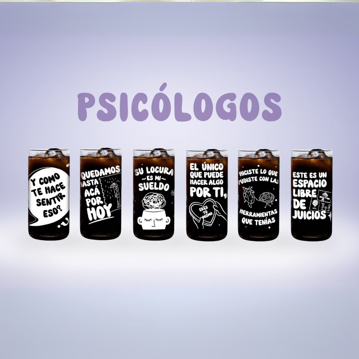 GREEN GLASS - Psicólogos - Juego de 6 Vasos