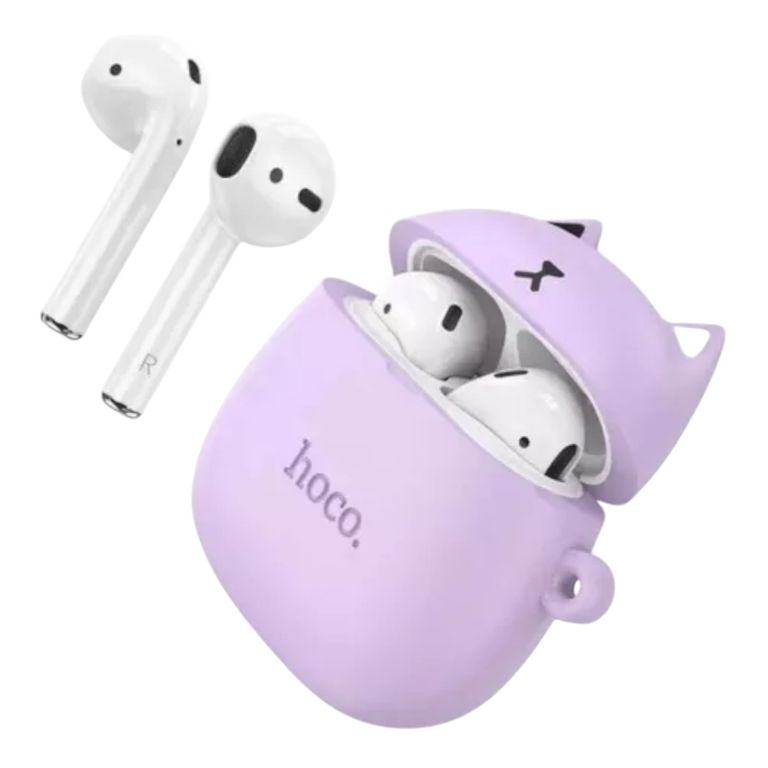 Audifonos Bluetooth Tws Ew45 Gato Morado