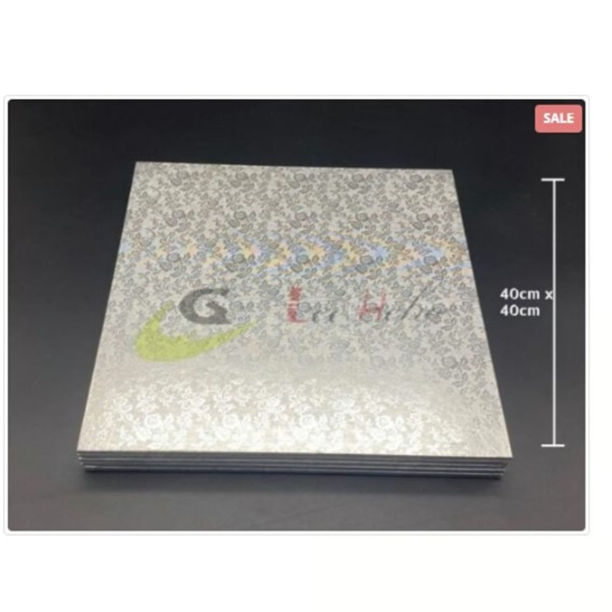 GENERICO - Base De Madera 40cm16in Cuadrada Plateada Reposteria