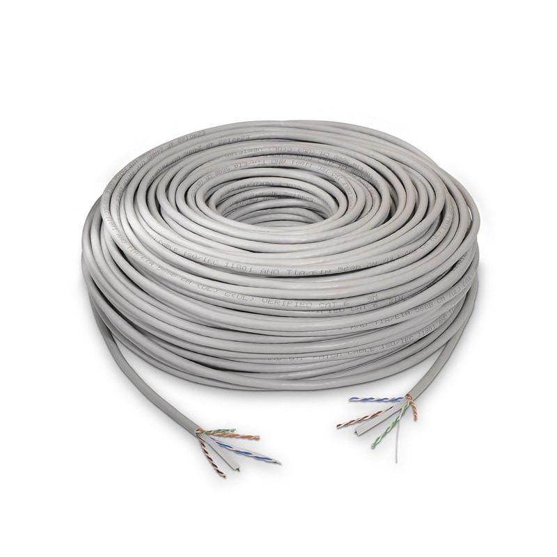 GENERICO - ROLLO CABLE DE RED UTP CAT 6E 100M COMPATIBLE USO INTERIOR Y EXTERIOR