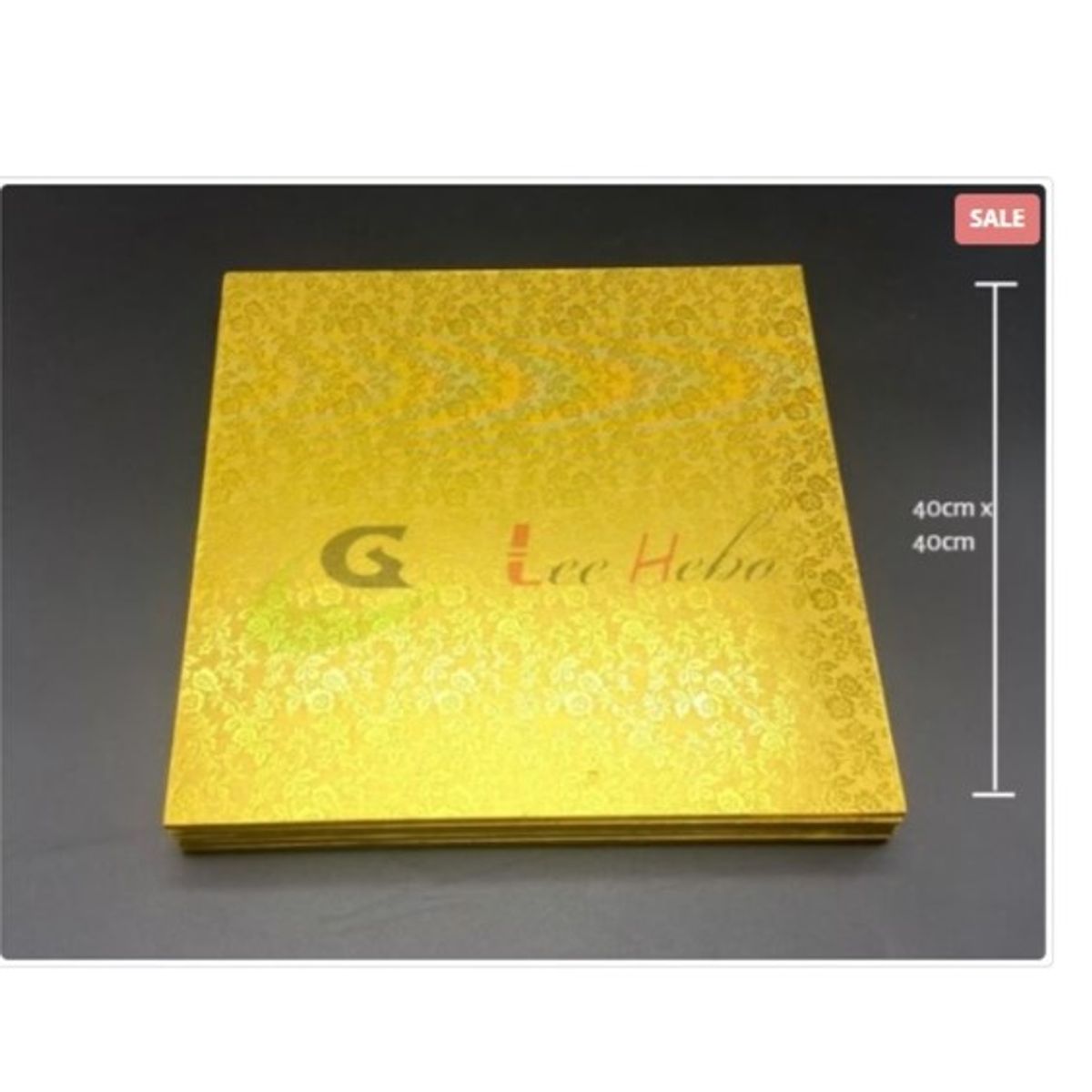 GENERICO - Base De Madera 40cm16in Cuadrada Dorada Reposteria