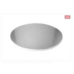 GENERICO - Base De Madera 25cm10in Redonda Plateada Reposteria
