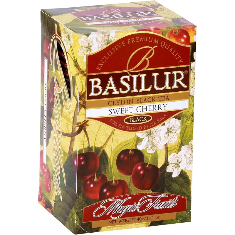 BASILUR - Té Negro con Cerezas-Sweet Cherry 25 Bolsas - Basilur