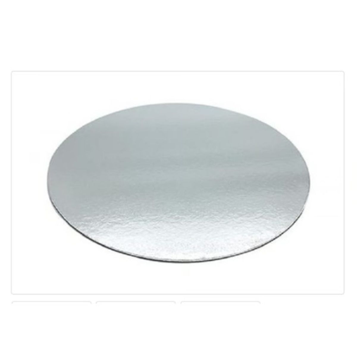 GENERICO - Base De Carton 35cm14in Redonda Plateada Reposteria