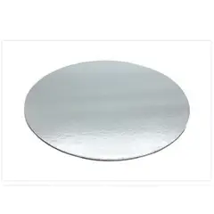GENERICO - Base De Carton 25cm10in Redonda Plateada Reposteria