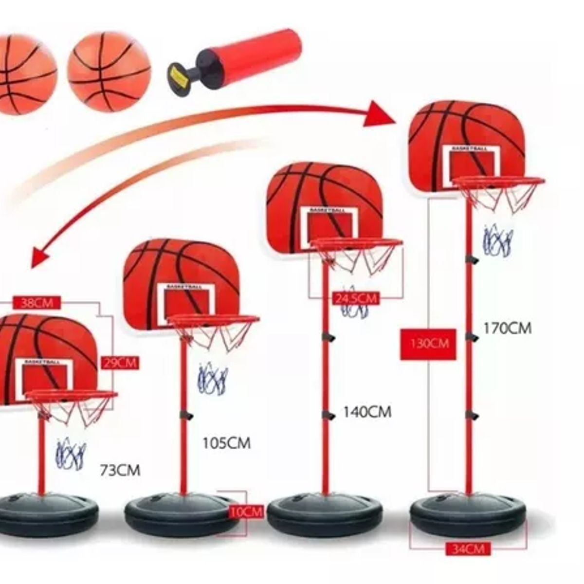 GENERICO - Aro De Basket + Pelota + Inflador