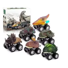 GENERICO - Set De 6 Autos Dinosaurios, Friccion Bestoys
