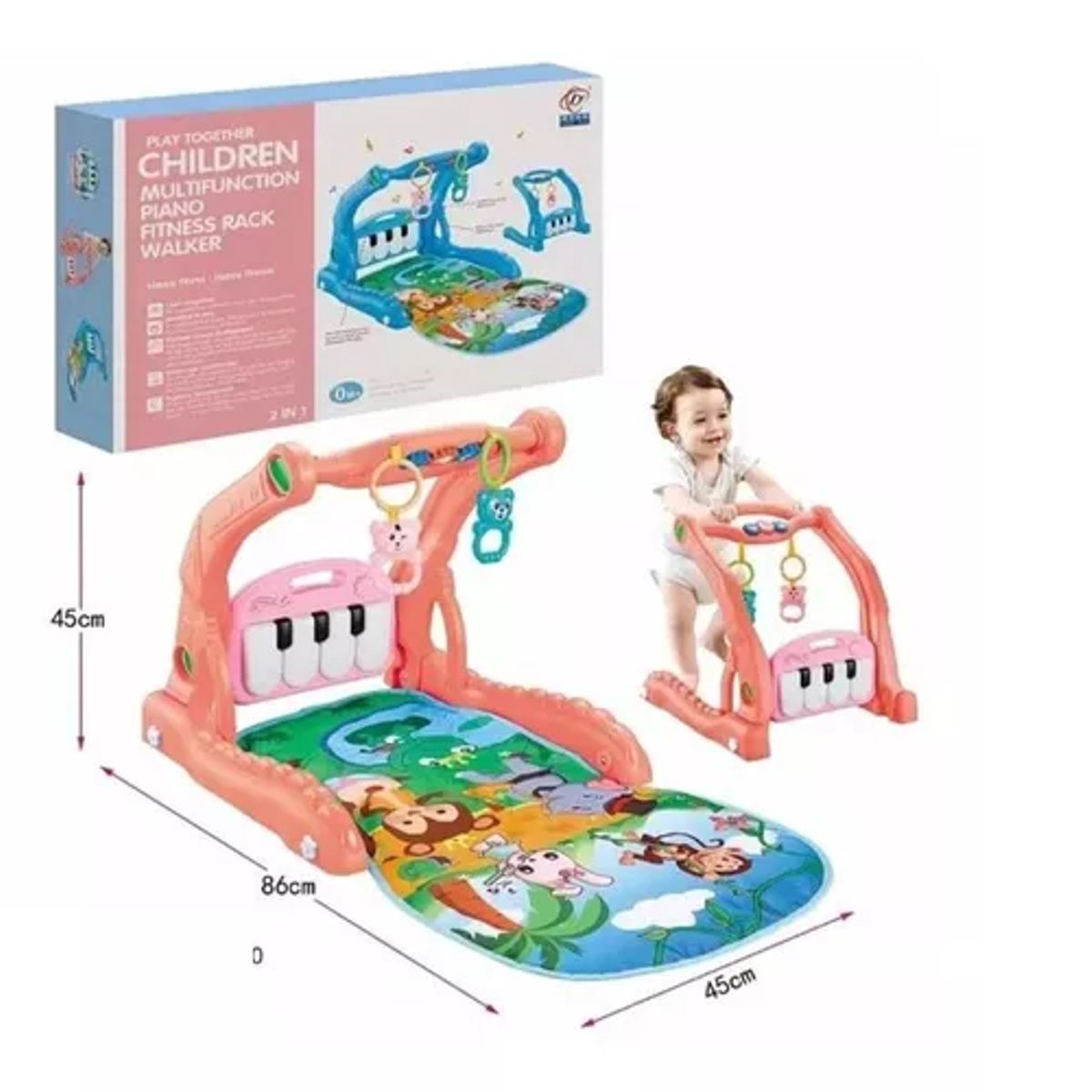 GENERICO - Gimnasio Musical 2 En 1 Caminadora Y Alfombra Piano Bebe Gym