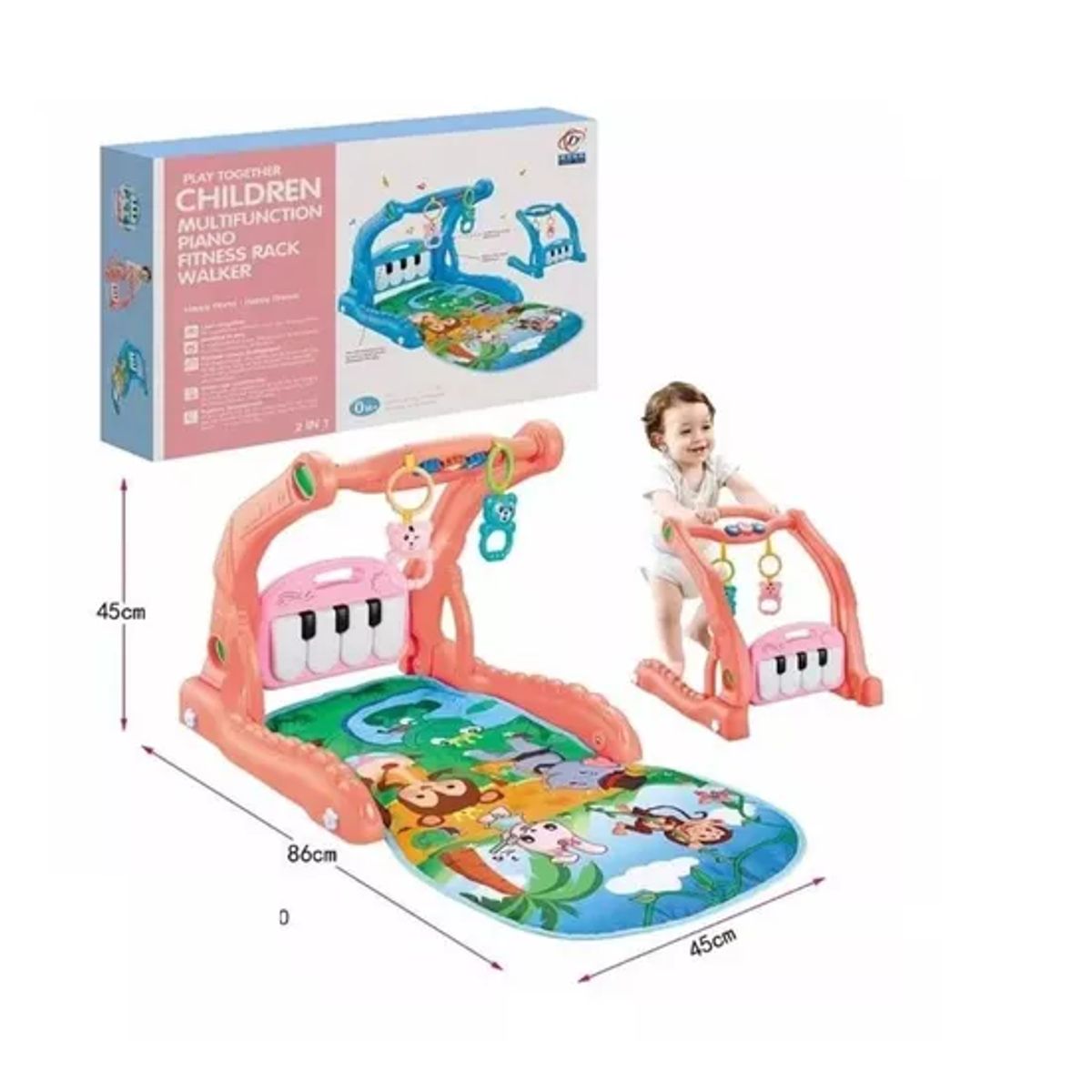 GENERICO - Gimnasio Musical 2 En 1 Caminadora Y Alfombra Piano Bebe Gym