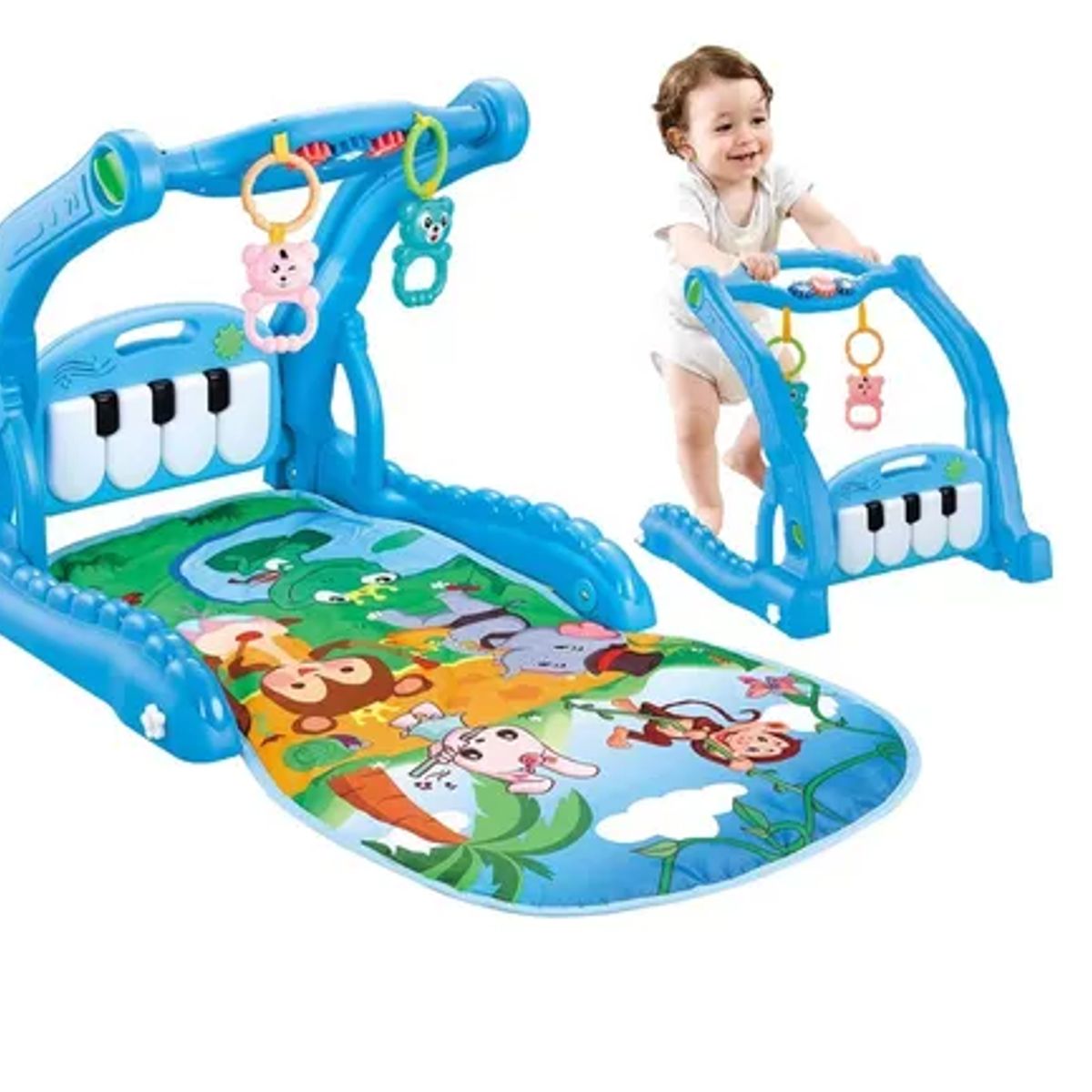 GENERICO - Alfombra Gimnasio Musical Con Piano + Andador Caminador 2en1