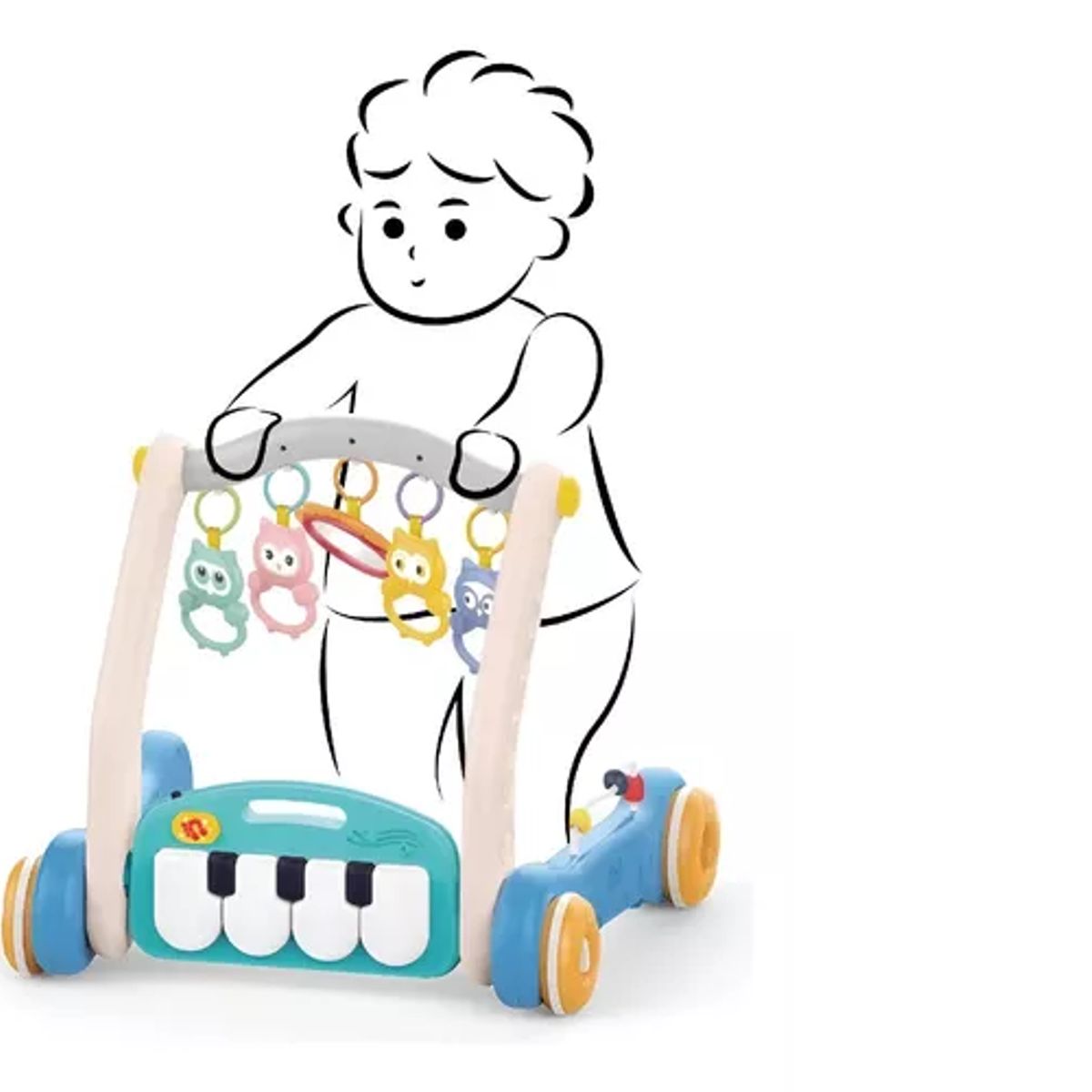 GENERICO - Piano Didáctico Gimnasio Musical Y Caminadora 2 En 1