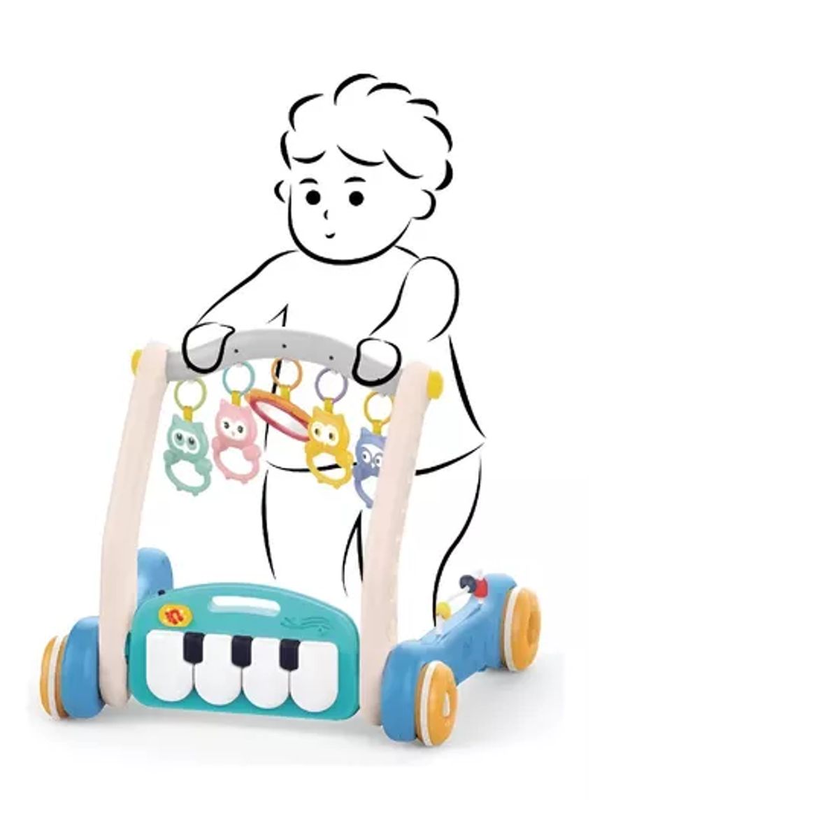 GENERICO - Piano Didáctico Gimnasio Musical Y Caminadora 2 En 1