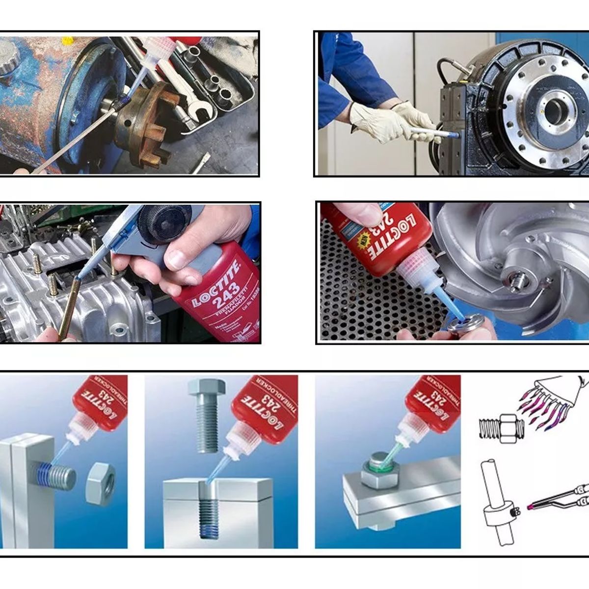 LOCTITE - Loctite 242 Traba Perno Azul 250ml Viscosidad: 1200/5000