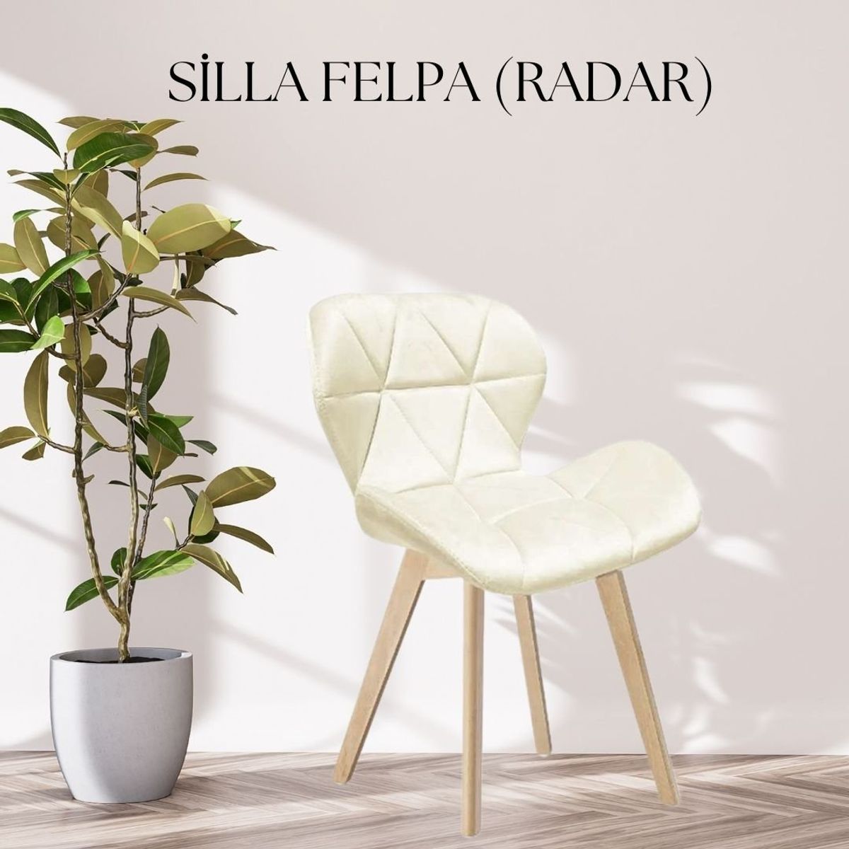 GENERICO - MESA 140X90 + 4 RADAR BEIGE VELVET FELPA