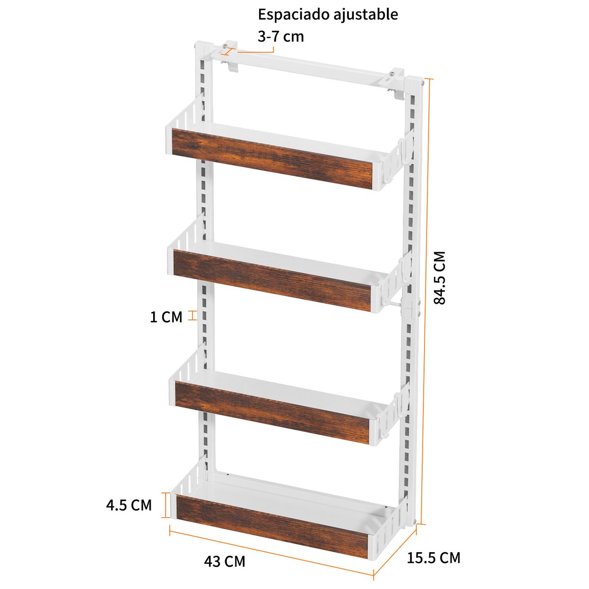 AIZO - Organizador Baño Sin Taladro 3Niveles para Ducha Puerta Ahorra Espacio