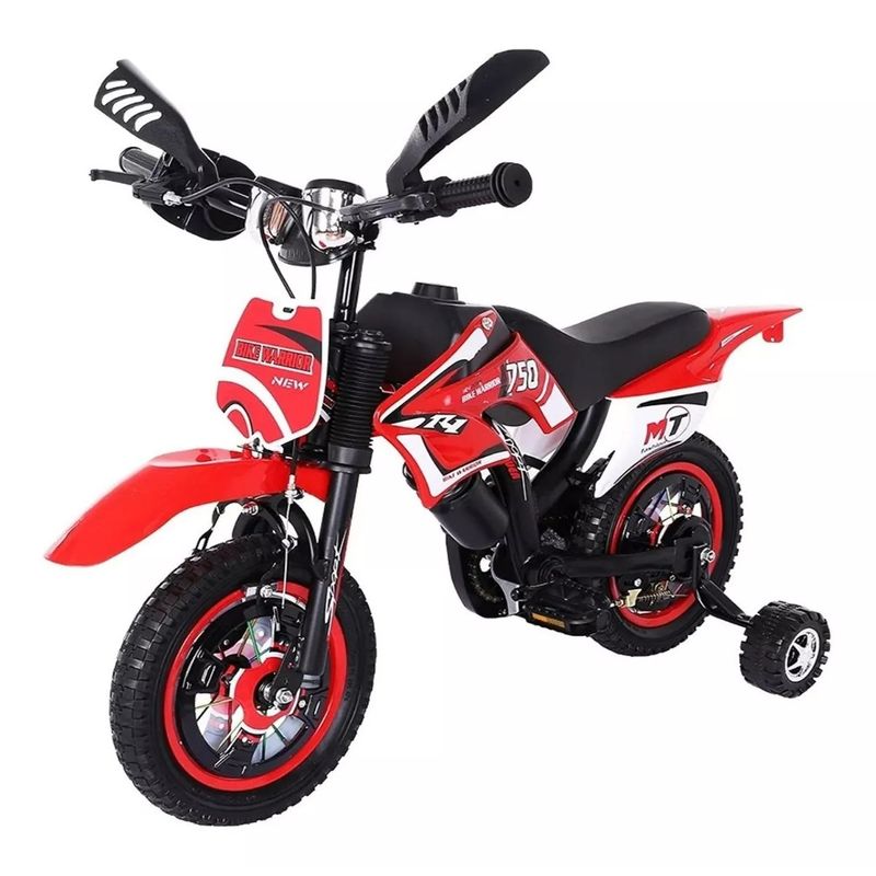 U BUY - Bicicleta Aro 16 Con Sonido Demoto Infantil Bicimoto Rojo