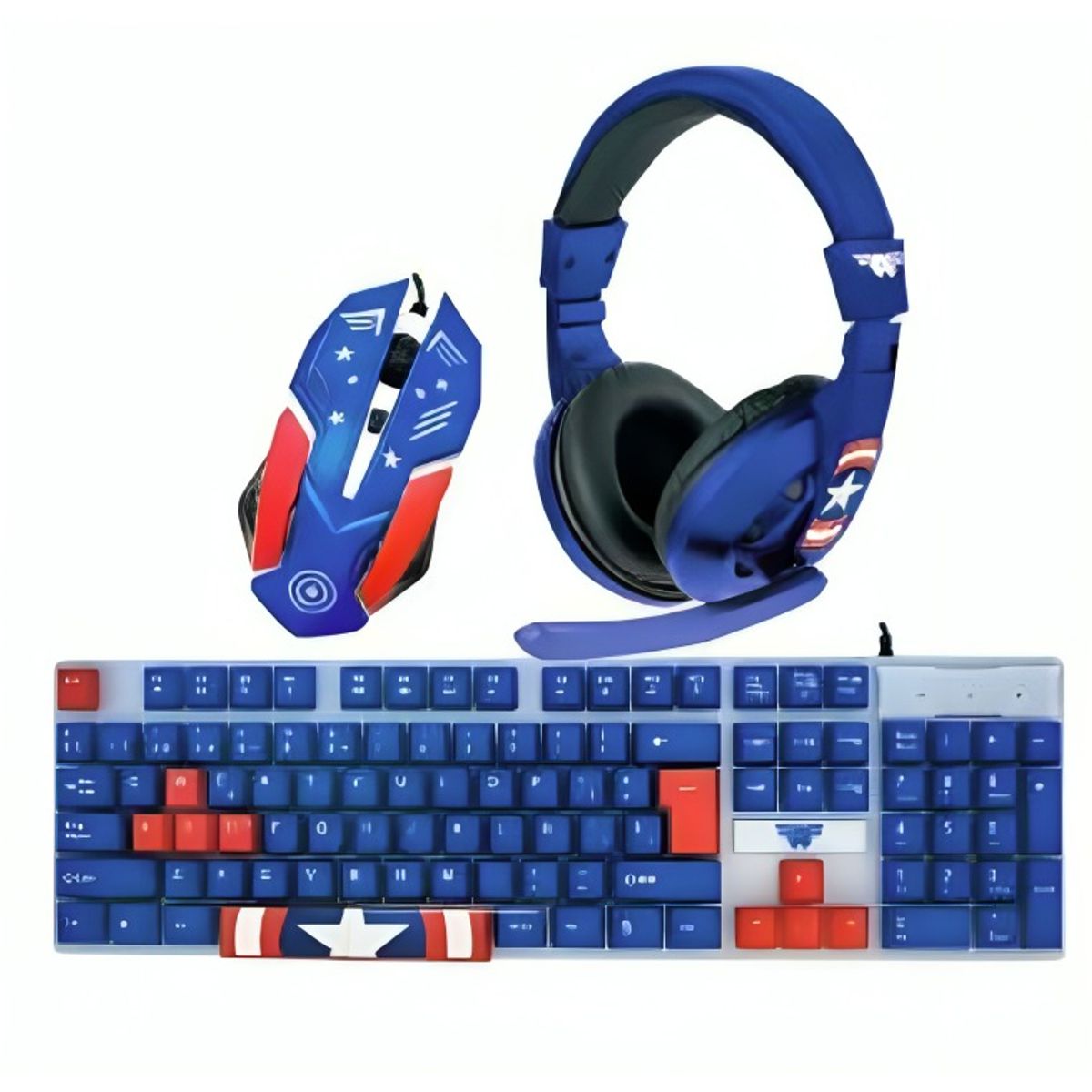 OEM - KIT GAMER CAPITAN AMERICA 3 EN 1 TEC/MOU/A