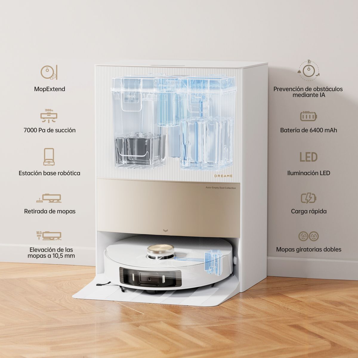 DREAME - DREAME L20 Ultra Robot Aspiradora y Trapeador Extraíble Succión 7000Pa