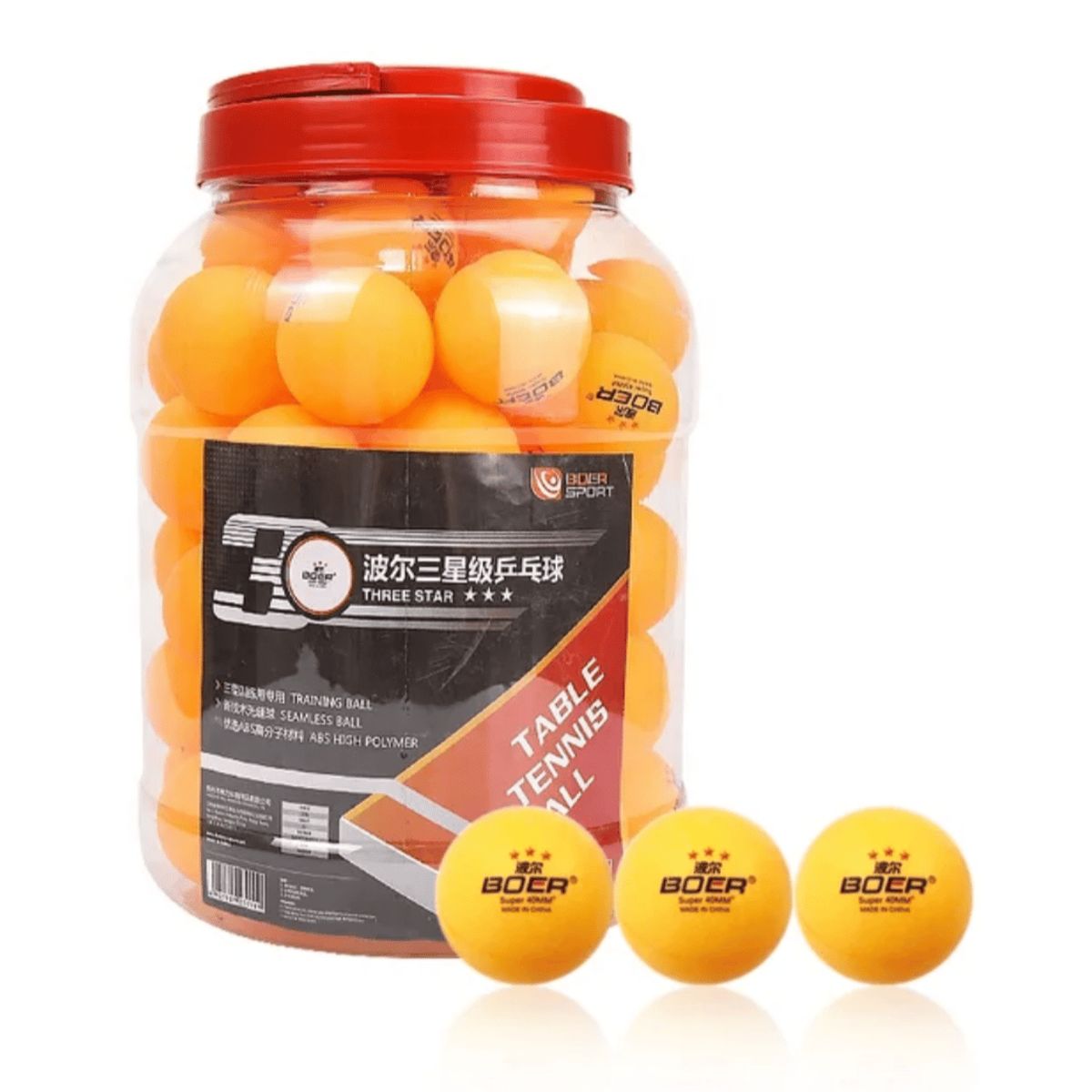 GENERICO - Pelota de Ping Pong 3 Estrellas Tarro de 58 unidades